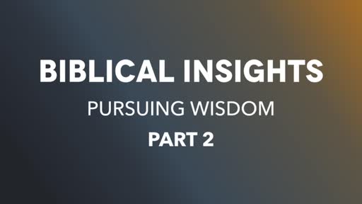 Biblical Insights Pt2