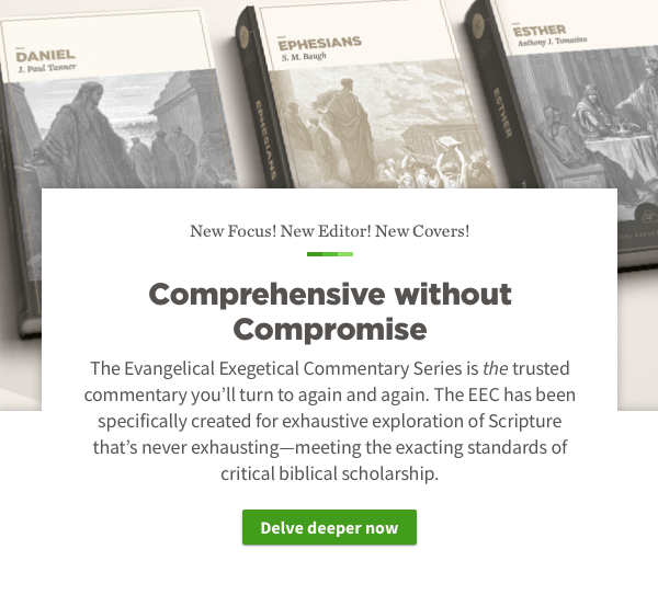 Comprehensive without Compromise. The Evangelical Exegetical Commentary Series is the trusted commentary you'll turn to again and again. The EEC has been specifically created for an exhaustive exploration of Scripture that's never exhausting—meeting the exacting standards of critical biblical scholarship.