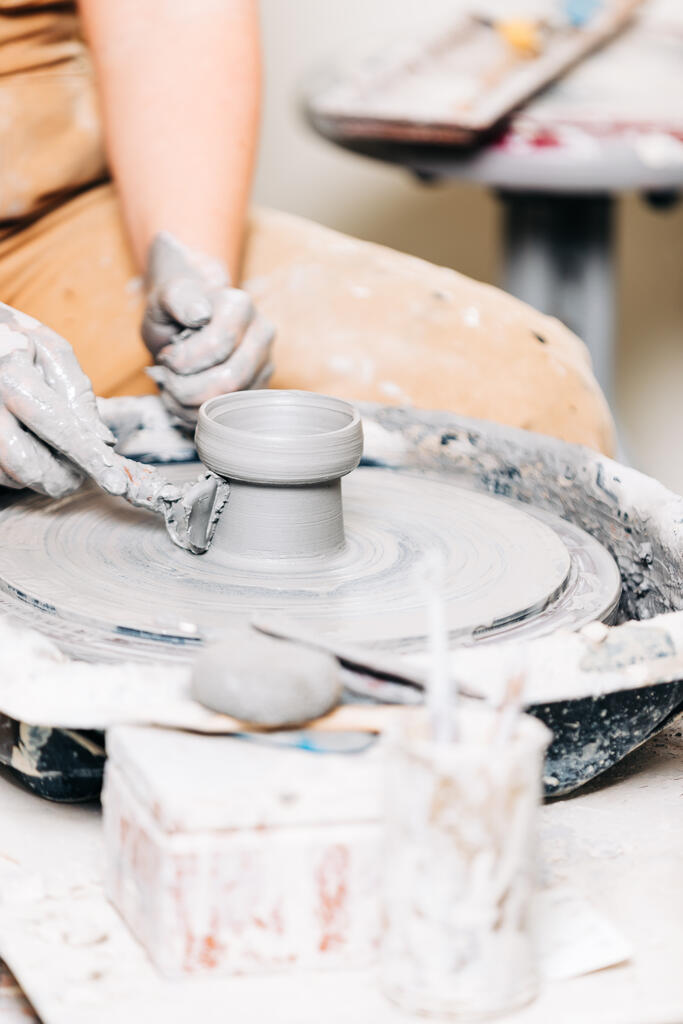 Pottery Being Made on a Pottery Wheel large preview