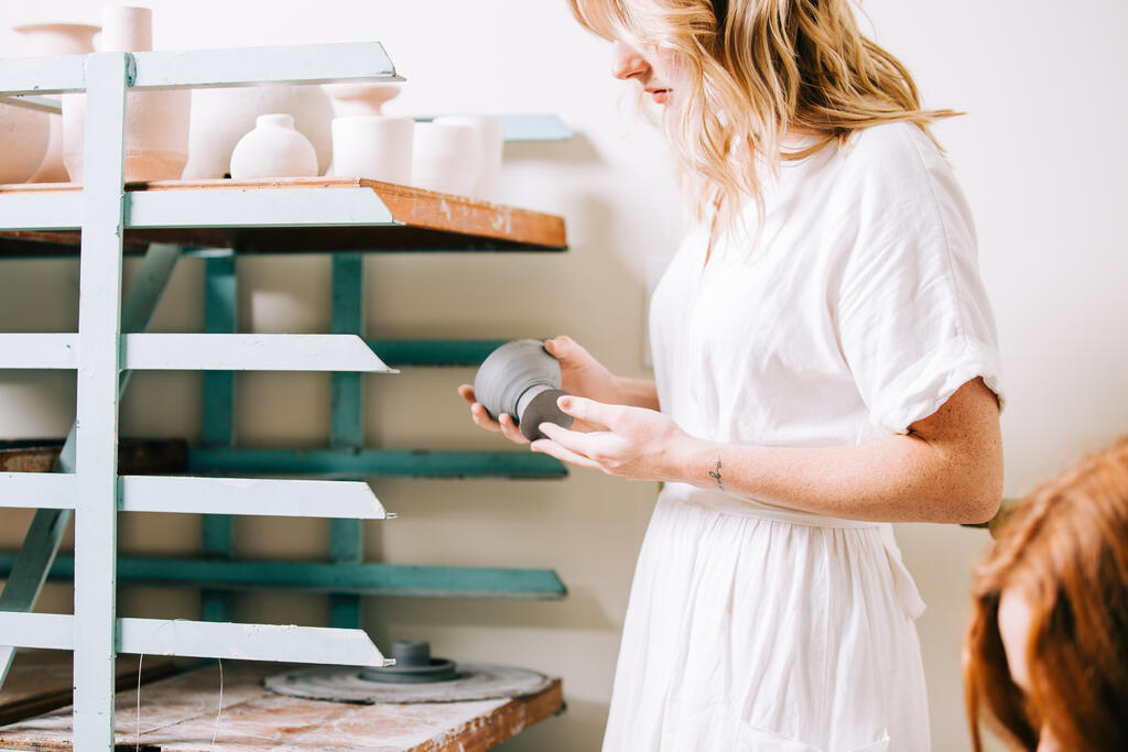 Woman in a Pottery Studio large preview