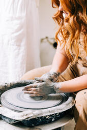 A Woman Making Pottery  image 1