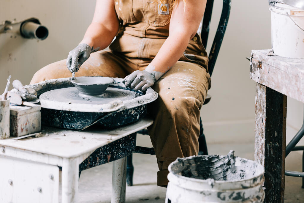 Pottery Being Made on a Pottery Wheel large preview