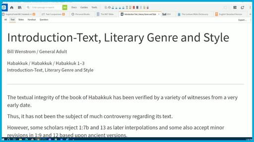 Habakkuk Introduction-Text, Literary Genre and Style