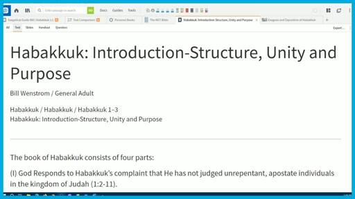 Habakkuk: Introduction-Structure, Unity and Purpose
