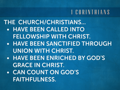 1 Corinthians 1:1-9 God's Church