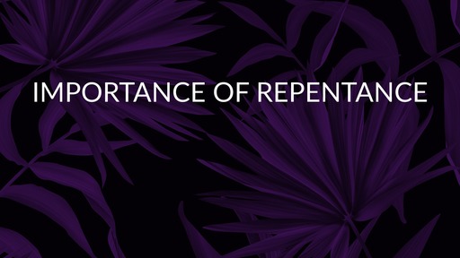Importance of repentance