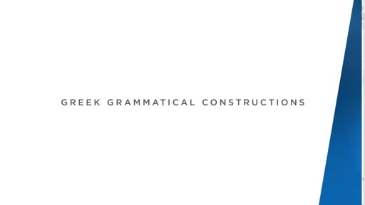 Greek Grammatical Constructions