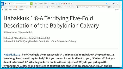 Habakkuk 1:8-A Terrifying Five-Fold Description of the Babylonian Calvary