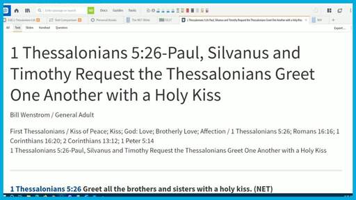 1 Thessalonians 5:26-Paul, Silvanus and Timothy Request the Thessalonians Greet One Another with a Holy Kiss