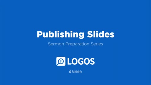 11. Publishing Slides