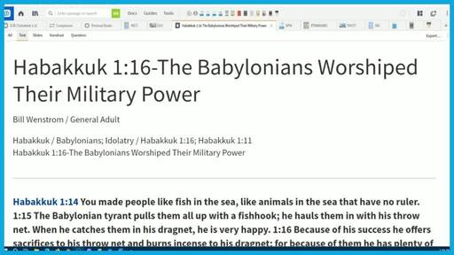 Habakkuk 1:16-The Babylonians Worshiped Their Military Power