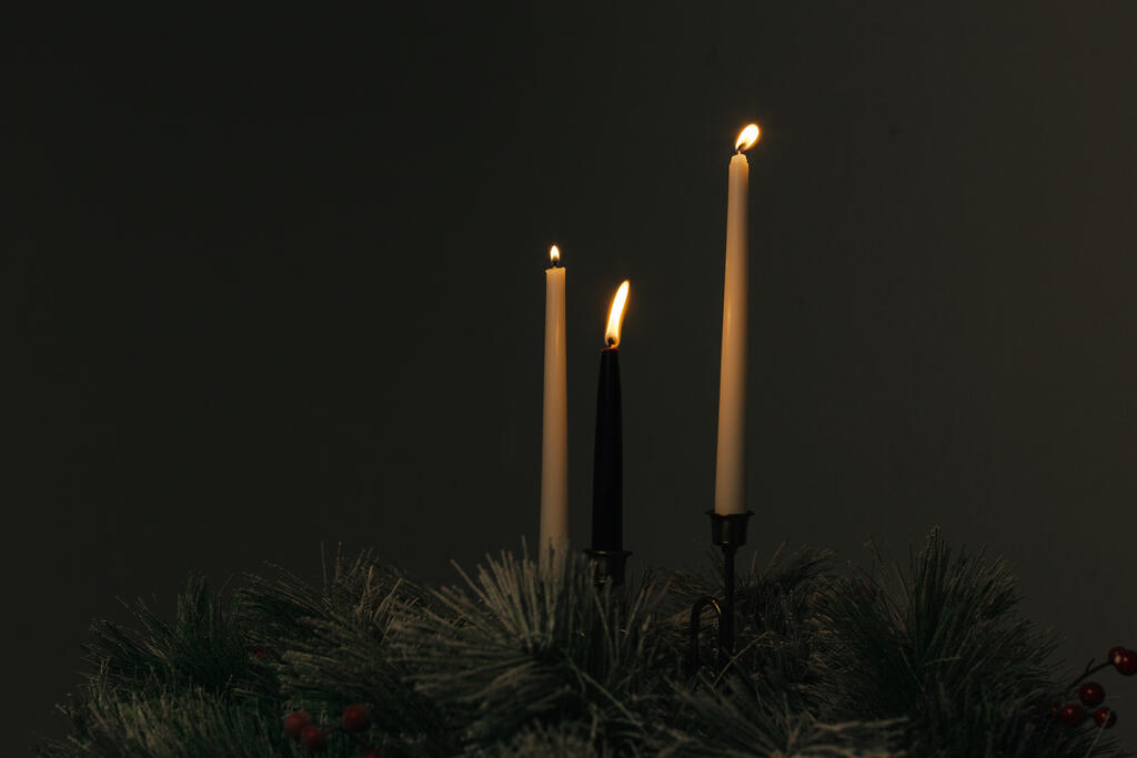 Candles and Christmas Greenery large preview
