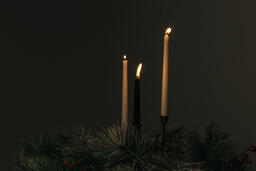 Candles and Christmas Greenery  image 1