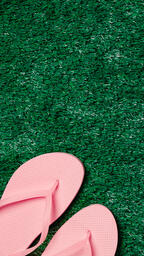 Pink Flip Flops on Grass  image 3