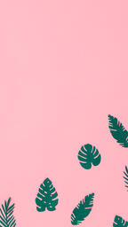 Tropical Leaves on Pink Background  image 13