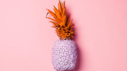 Colorful Pineapple on Pink Background  image 12