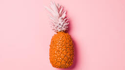 Colorful Pineapple on Pink Background  image 32
