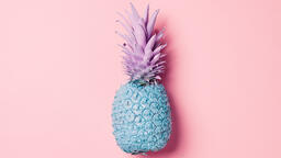 Colorful Pineapple on Pink Background  image 15