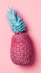 Colorful Pineapple on Pink Background  image 17