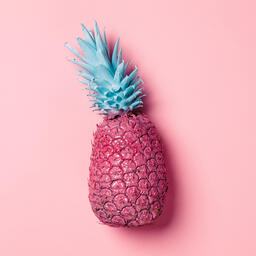 Colorful Pineapple on Pink Background  image 21