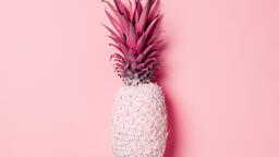 Colorful Pineapple on Pink Background  image 31