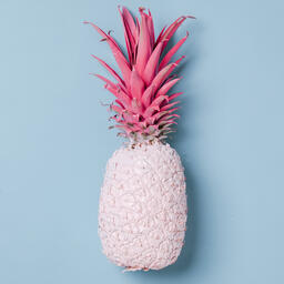 Colorful Pineapple on Blue Background  image 32
