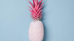Colorful Pineapple on Blue Background  image 9