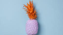 Colorful Pineapple on Blue Background  image 19