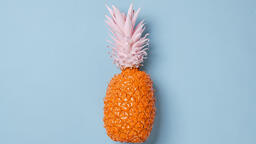 Colorful Pineapple on Blue Background  image 29