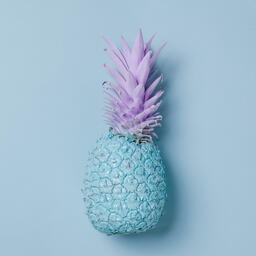 Colorful Pineapple on Blue Background  image 2