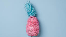 Colorful Pineapple on Blue Background  image 11