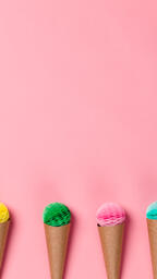 Paper Craft Ice Cream Cones on Pink Background  image 5