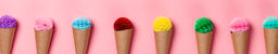 Paper Craft Ice Cream Cones on Pink Background  image 7
