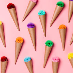 Paper Craft Ice Cream Cones on Pink Background  image 8