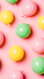 Citrus Colored Balloons Scattered on Pink Background  image 5