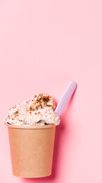 Carton of Caramel Ice Cream with a Purple Spoon  image 6