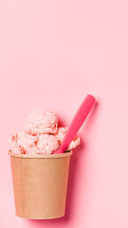 Carton of Strawberry Ice Cream with a Pink Spoon  image 4