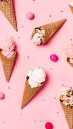 Ice Cream Cones on Pink Background  image 19
