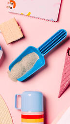 Beach Day Supplies on Pink Background  image 14