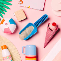 Beach Day Supplies on Pink Background  image 10