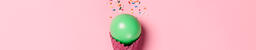 Pink Ice Cream Cone with a Green Balloon and Sprinkles  image 5