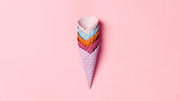 Colorful Ice Cream Cones Stacked  image 3
