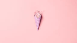 Pink Ice Cream Cone Filled with Flowers  image 19
