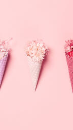 Pink Ice Cream Cone Filled with Flowers  image 15