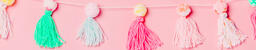 Yarn Tassel Garland on Pink Background  image 5
