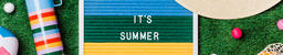 It's Summer Letter Board with Summer Supplies on Grass  image 4