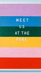 Meet Us at the Park Letter Board on Blue Background  image 2