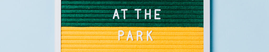 Meet Us at the Park Letter Board on Blue Background large preview