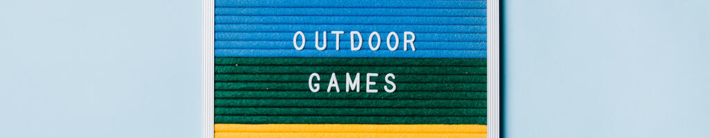 Outdoor Games Letter Board on Blue Background large preview