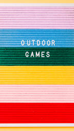 Outdoor Games Letter Board on Yellow Background  image 3